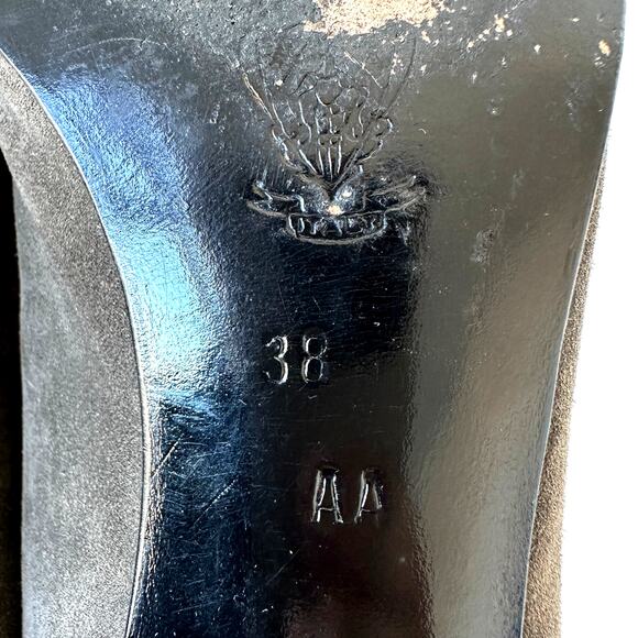 Gucci 1983 Vintage Grey Suede Bow Logo Kitten Heel Size 38 AA - Picture 12 of 16
